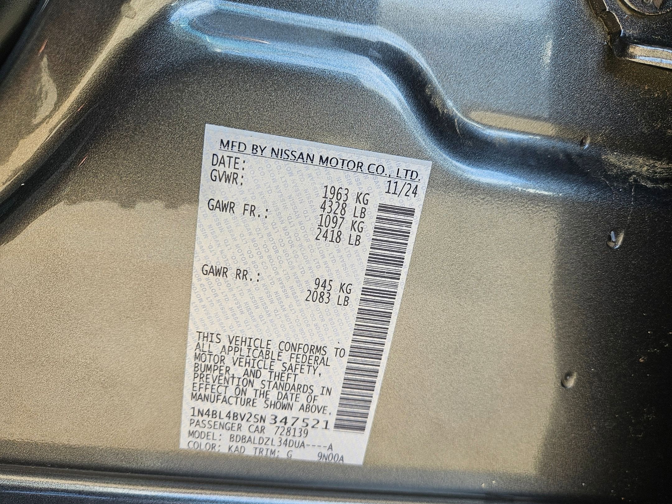 2025 Nissan Altima S FWD