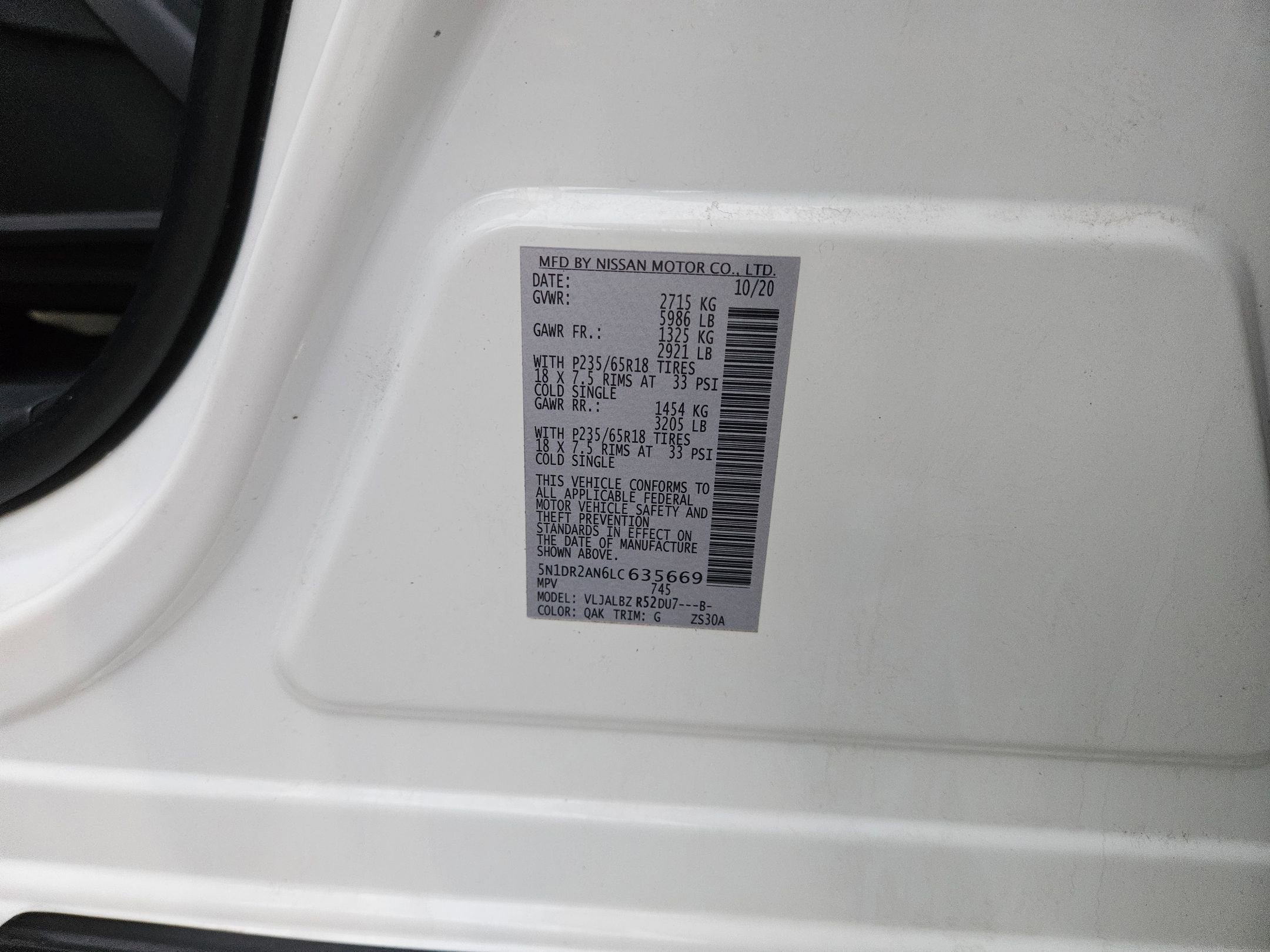 2020 Nissan Pathfinder S 2WD