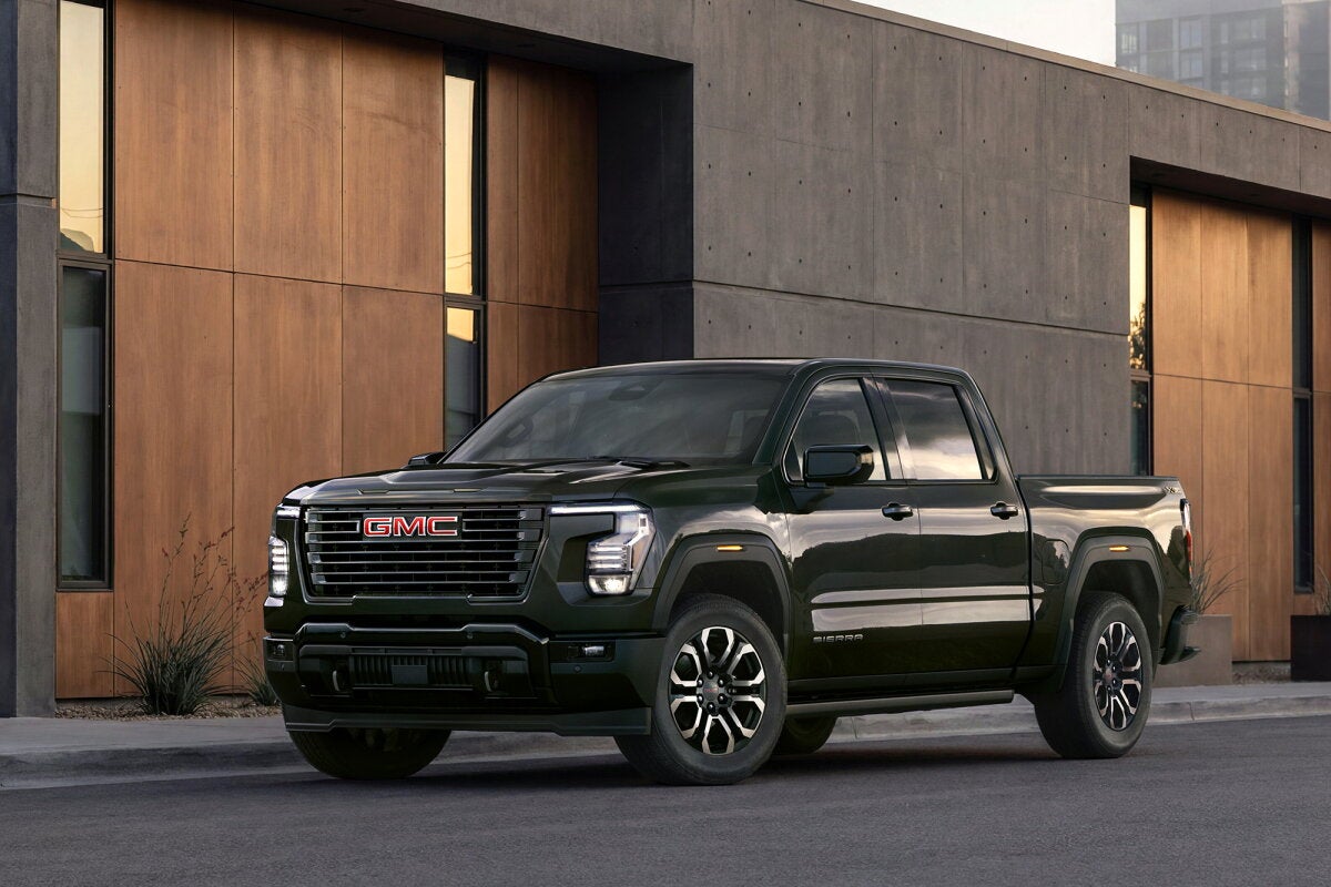 2027 GMC Sierra 1500 Elevation in dark green by modern architecture