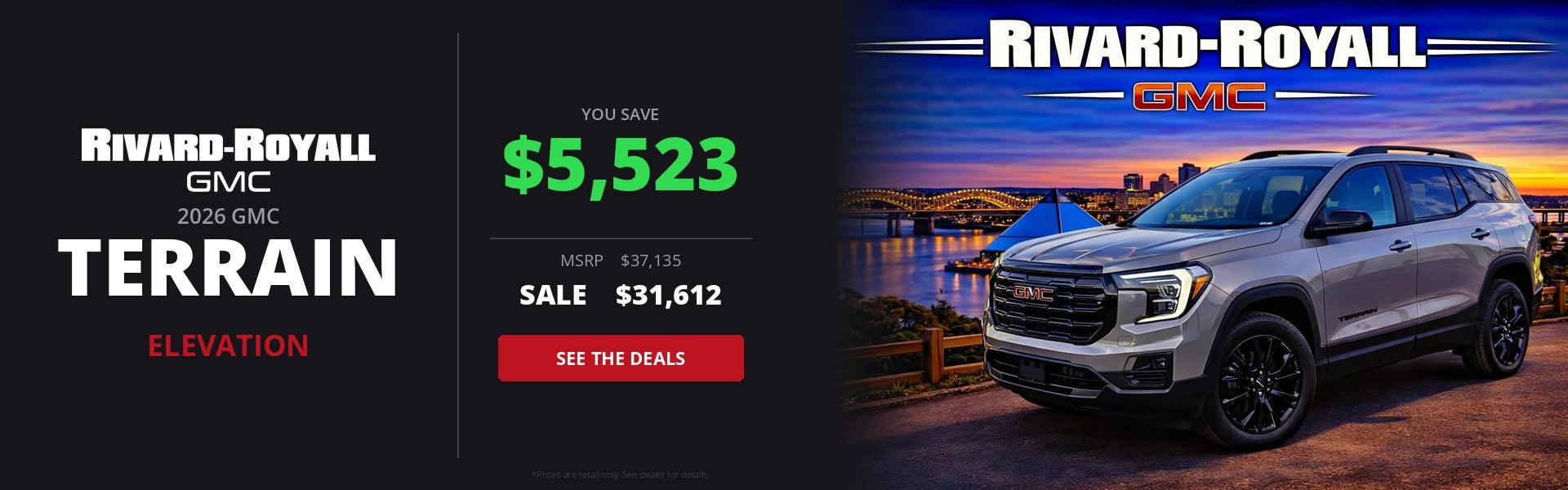 2026 GMC Terrain Elevation | Save $5,523 | Sale $31,612 | Rivard-Royall GMC Memphis TN