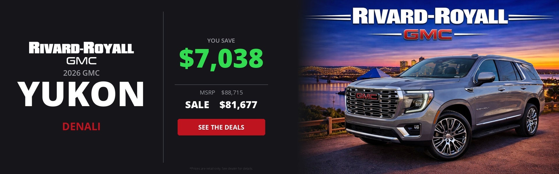 2026 GMC Yukon Denali | Save $7,038 | Sale $81,677 | Rivard-Royall GMC Memphis TN