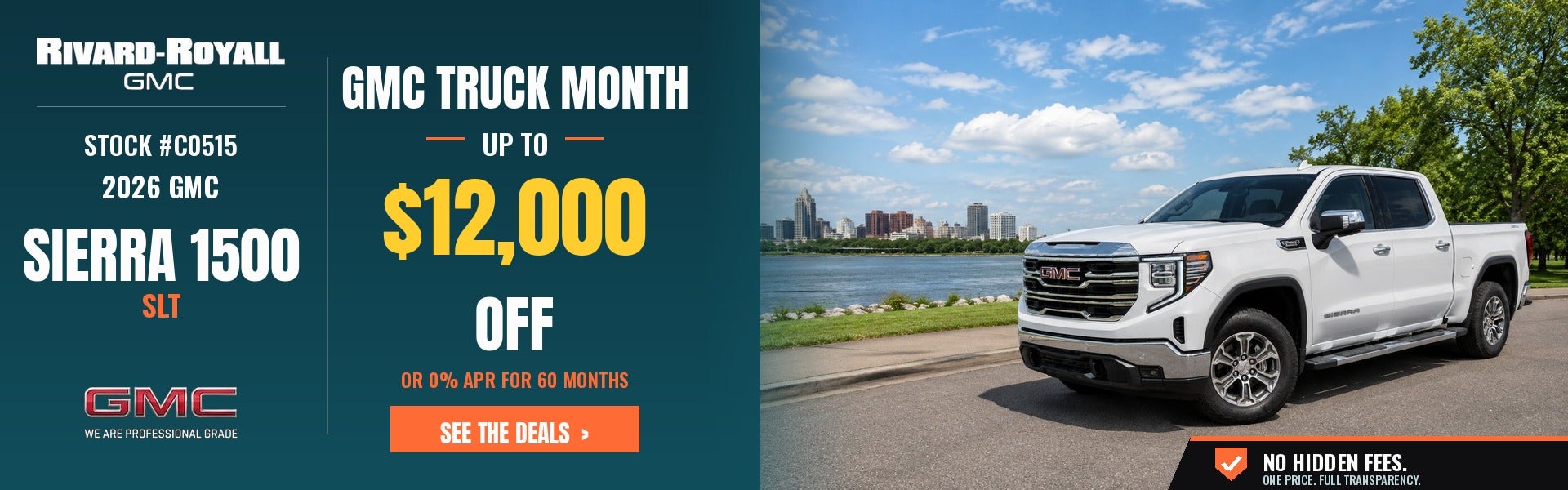2026 GMC Sierra 1500 SLT - $12,000 off or 0% APR