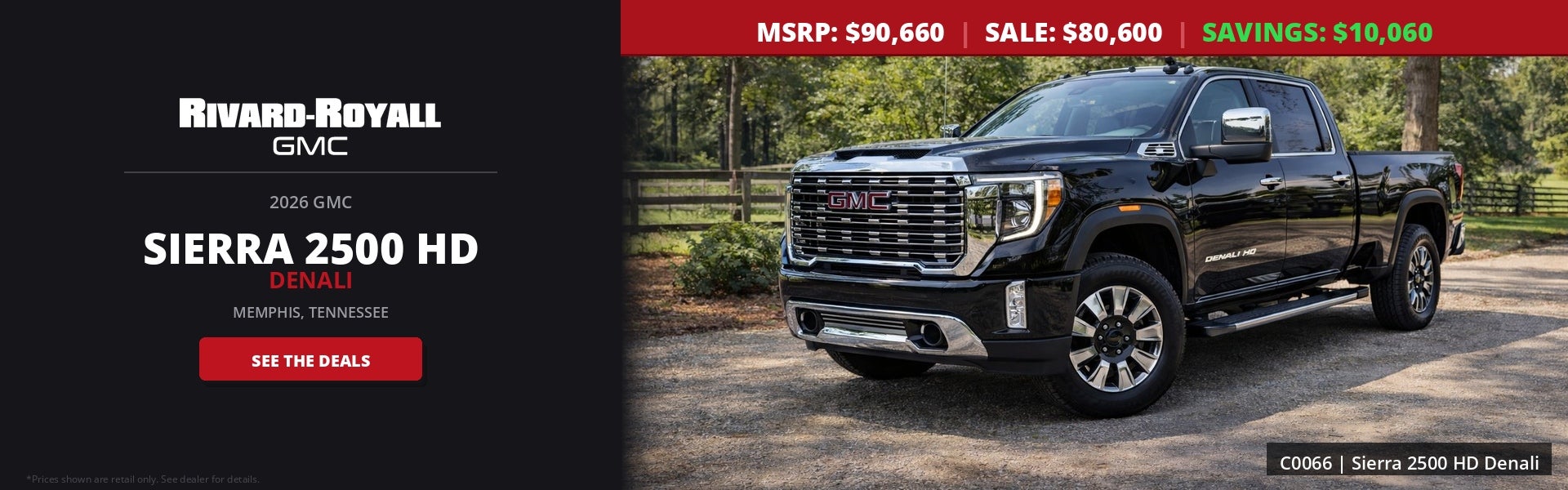 2026 GMC Sierra 2500 HD Denali | MSRP $90,660 | Sale Price $