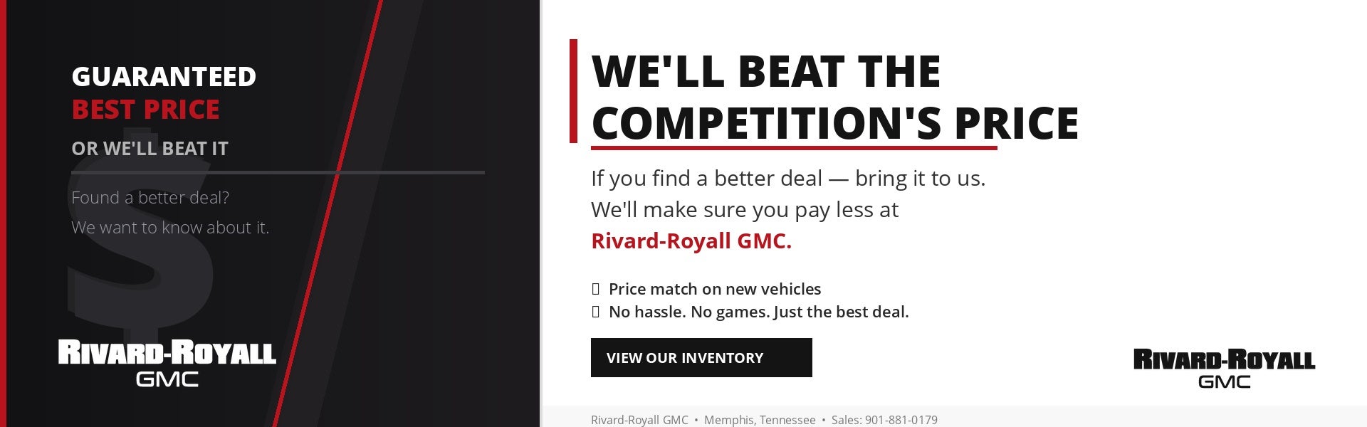 Rivard-Royall GMC will beat the competition's price on new G