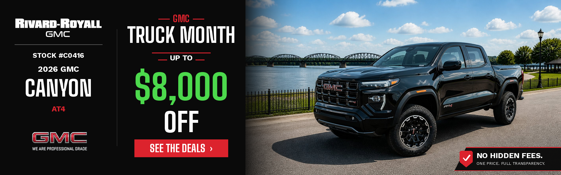2026 GMC Canyon AT4 - Up to $8,000 Off Truck Month