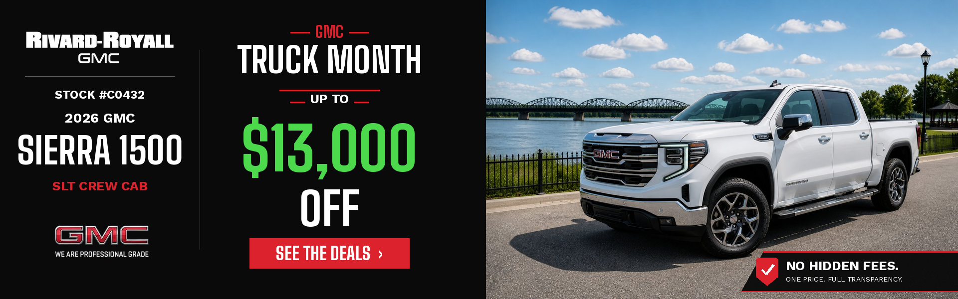 2026 GMC Sierra 1500 SLT - Up to $13,000 Off Truck Month