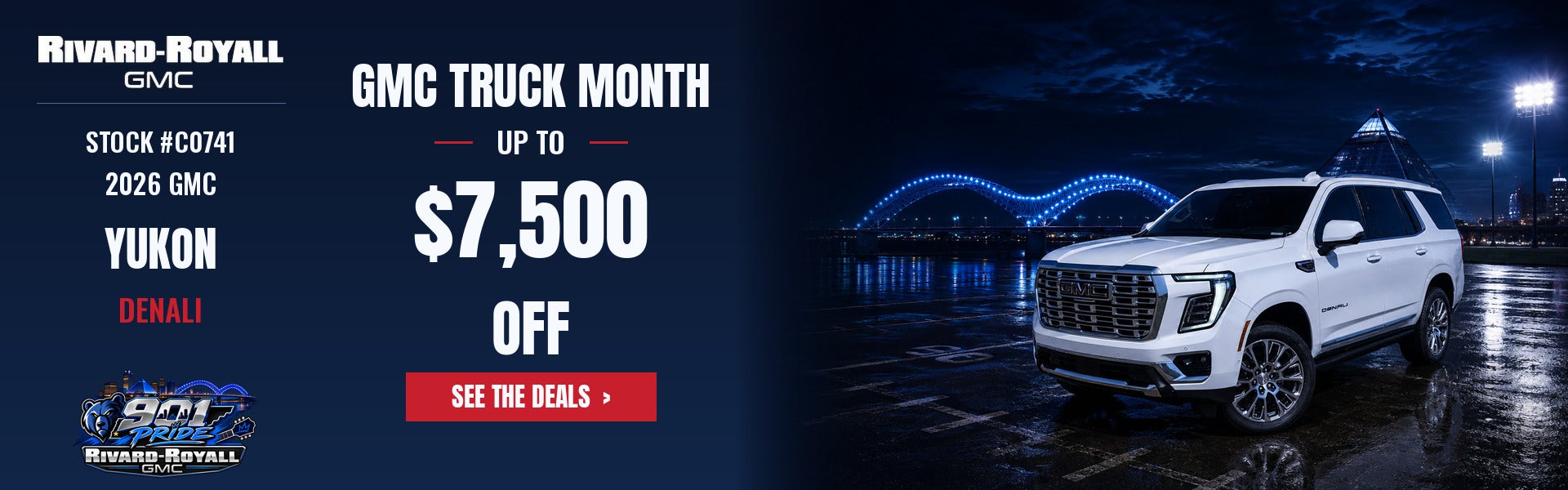 2026 GMC Yukon Denali up to $7,500 off Truck Month